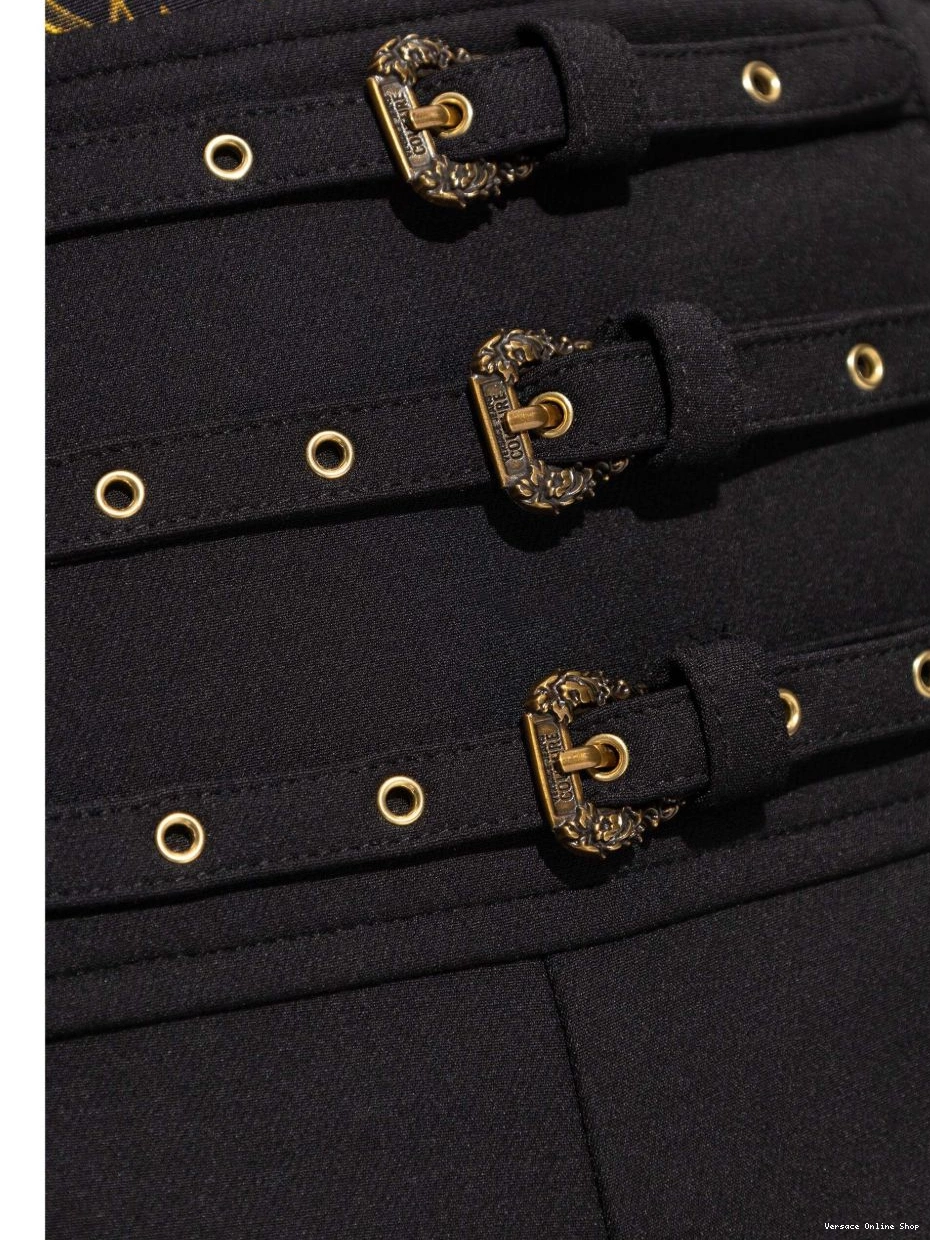 Cheap trousers Couture Women decorative buckle Jeans Versace 0821